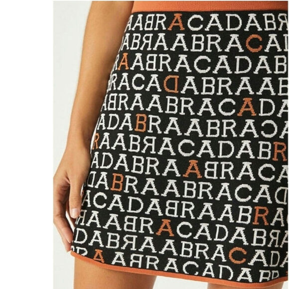 Anthropologie Maeve Abracadabra Knit Mini Skirt Boho Retro Statement Skirt XS - Picture 4 of 11